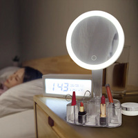 Vente chaude Usine Direct Prix Promotion LED Lumineux Amovible Vanité Miroir Cosmétique Avec Organisateur Boîte De Rangement