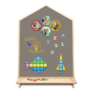<span class=keywords><strong>Pizarra</strong></span> Magnética con Soporte <span class=keywords><strong>en</strong></span> Forma de Casa, <span class=keywords><strong>Pizarra</strong></span> de Dibujo de Madera Ecológica para Niños Preescolares, para Escribir y Dibujar - Product Image 4