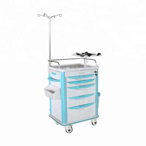 의료용 바퀴 ABS 및 금속 소재 응급 차량이있는 의료 의약품 트롤리 병원 가구 - Product Image 5