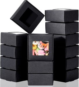 Wholesale Recycled Mini Kraft Paper Box With Window For Bootles For Favor Treat Bakery Candy