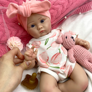 Muñeca Reborn de 18 Pulgadas con Ojos Abiertos, Anatómicamente Correcta, Niña, Silicona Completa, <span class=keywords><strong>Piel</strong></span> Suave, para Entrenamiento Parental y Recuerdo Conmemorativo - Product Image 2