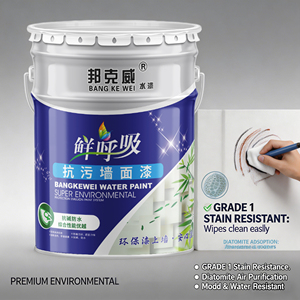 Bunkerway BKW R1 Acrylic Odorless 2-in-1 Building <b>Coating</b> Mildew-Proof Colorful Indoor Wall <b>Paint</b> for Brush/Spray Application - Product Image 4