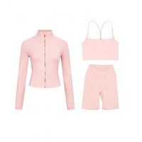 Shorts de sport, shorts de gym, shorts de basketball, ensemble de yoga trois pièces, tenue de sport respirante à séchage rapide, débardeur dos en Y, shorts cinq points