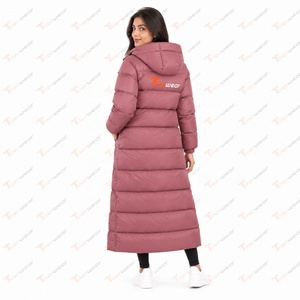 Abrigo Largo Acolchado con Capucha para Mujer, Chaqueta de Plumón Resistente al Viento para Invierno, Extra Larga, Color Rosa Malva - Product Image 6