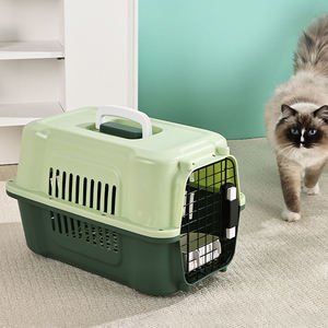 Yüksek kaliteli katlanabilir plastik Pet taşıma kutusu havayolu onaylı köpek kedi taşıyıcı taşınabilir seyahat kafesi - Product Image 3