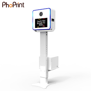 <strong>Mini</strong> <strong>Portable</strong> Selfie Photo <strong>Booth</strong> with Adjustable Metals Stand and LED Lighting - Product Image 2