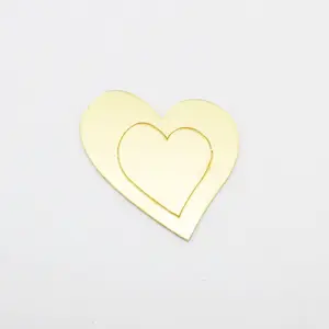 Ychon Custom Cake Topper Gold Heart Shape Acrylic Cake Topper Valentine's Day Love Acrylic Cupcake Toppers Decoration