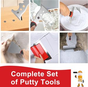 Outil <span class=keywords><strong>de</strong></span> plâtrage <span class=keywords><strong>de</strong></span> qualité industrielle <span class=keywords><strong>pour</strong></span> le bricolage, lame <span class=keywords><strong>de</strong></span> raclage en acier inoxydable avec manche en plastique, spatule <span class=keywords><strong>pour</strong></span> le lissage et l'application <span class=keywords><strong>de</strong></span> mastic - Product Image 5