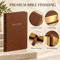 Bible personnalisée grand format à lettres rouges sur papier couché, fabrication sur mesure, vente en gros, portable, OEM, ODM