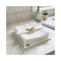 Porte-serviettes en acrylique en forme de papillon, boîte de rangement pour mouchoirs en lucite, organisateur de serviettes décoratif pour la décoration de table de dîner