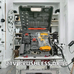 Perceuse à percussion sans fil 21V avec moteur sans balais, batterie au lithium rechargeable, modes réglables, perceuse à main, perceuse pistolet / Réversible à double vitesse 1 - Product Image 2