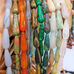 10*30mm Long Water <strong>Drop</strong> Natural Stone Agate Amethyst Crystal <strong>Beads</strong> for DIY Jewelry Making Earrings Necklace Bracelet Smooth <strong>Drop</strong> - Product Image 4