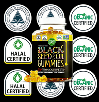 OEM/ODM Permen Jeli Minyak Biji Hitam Rasa Blueberry, Suplemen Nutrisi Dewasa dengan Infusi Madu, Permen Softgel Label Pribadi, Grosir