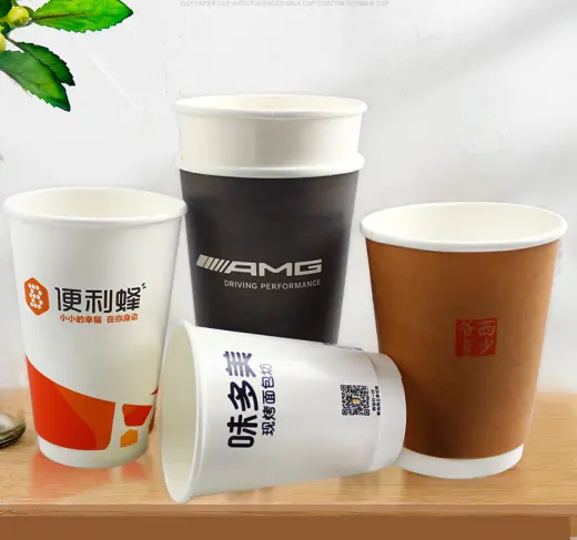 כוס קפה וחלב סויה חד פעמית נייר קראפט מעובה עשוי מחומר באיכות גבוהה למחזור