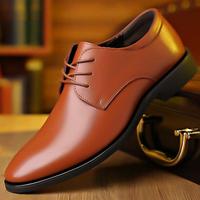 Chaussures habillées en cuir pour hommes, rehaussantes, à semelle souple, confortables et respirantes, style britannique, à lacets