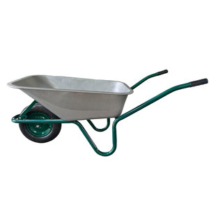 180KG Heavy Duty Construction Wheelbarrow 120L Galvanized Tray Pneumatic Wheel <b>Garden</b> Wheel Barrow Carretilla Building Farm <b>Cart</b> - Product Image 3