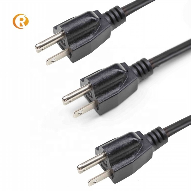 US Power Cord Electric UL AC Power Cord 250v Plug 3pin US Extension Cables