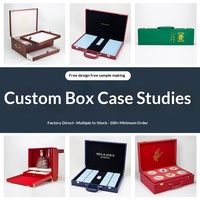 Boîte cadeau en cuir PU avec boucle métallique pour 4 jeux de tuiles de Mahjong et emballage cosmétique
