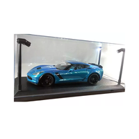 Vitrine de présentation en acrylique transparente pour figurines, voitures miniatures, objets de collection et modèles muraux, avec éclairage LED et support