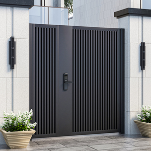 Puerta de Jardín Moderna de Aluminio con Listones Verticales, Recubierta con Pintura en Polvo, Puerta de Aluminio para Privacidad en el Patio Trasero - Product Image 1