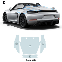 TPU 7.5MIL Film automobile de haute qualité prédécoupé pour P orsche 718 Spyder Gt4gt4Rs 2019-2023 Garantie 6 ans d'auto-guérison
