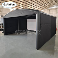 Enceinte de simulation de golf gonflable d'extérieur, cabine de frappe de golf portable avec écran de projection pour l'entraînement et le divertissement au golf