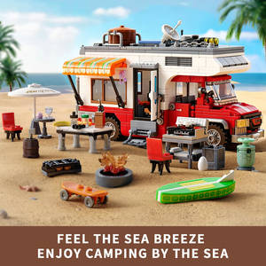 Bloques de Construcción Pequeños de 880 Piezas, Autocaravana Realista con Utensilios de Cocina para Exteriores y Luces, Juguete para Niños de 6 Años en Adelante - Product Image 5