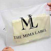 Sacs d'emballage pour vêtements personnalisés en plastique transparent givré avec fermeture éclair, en stock, imperméables, durables, noir, blanc, or, argent, logo imprimé