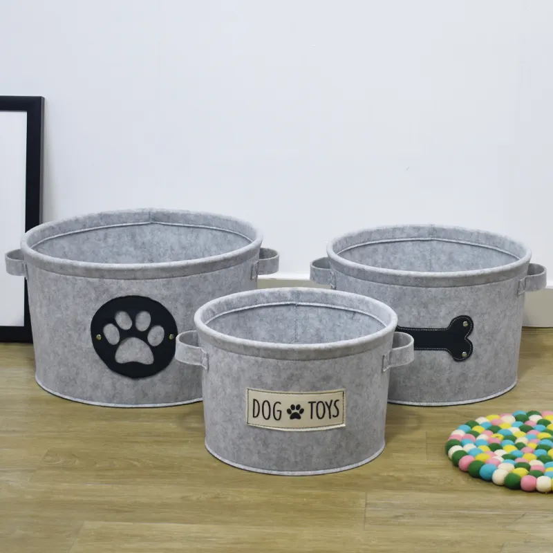 Feltro Armazenamento Bin Organizador Cesta Pet Shop Animais de estimação Toy Box Cestas para Brinquedos Do Cão