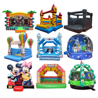 Château gonflable d'extérieur combiné pour adultes, avec souffleur, en PVC, pour saut et jeux
