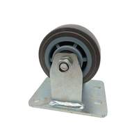 Roue double robuste de 75 mm en acier inoxydable avec tige creuse, roue en caoutchouc TPR, verrouillage, non-marquante, pour chariot, antidérapante, en fer et nylon