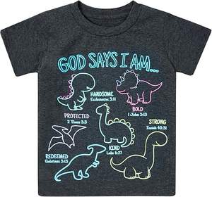 Custom Youth Child Size Cotton Soft Screen Print Digital Breathable Print OEM Logo Children <b>T</b> <b>Shirt</b> - Product Image 3