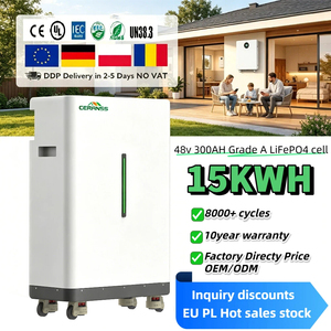 แบตเตอรี่ลิเธียม LiFePO4 สำหรับเก็บพลังงานแสงอาทิตย์แบบไฮบริด 48V 300Ah 200Ah 100Ah  ระบบแยกส่วน IP65 สำหรับใช้ในบ้าน  ความจุ 10kWh 15kWh 30kWh รองรับ CAN - Product Image 1