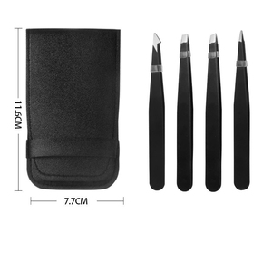 Venta al por mayor de fábrica de acero inoxidable puntiagudo extensiones de 90 grados pinzas para pestañas Utilidad de alta precisión conjunto de Clip para cejas - Product Image 1