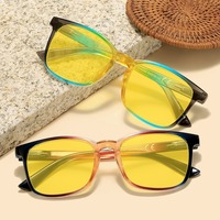 Lunettes d'ordinateur anti-lumière bleue unisexe pour hommes, monture tendance, vision nocturne, verres jaunes, OEM, vente en gros, haut de gamme