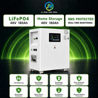 Batterie de stockage d'énergie domestique murale LiFePO4 48V 180Ah 8.64kWh, solaire hors réseau, CAN RS485 OEM ODM