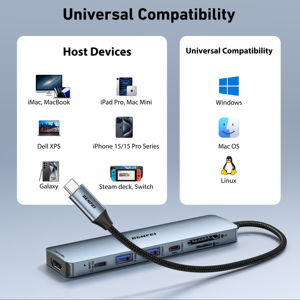 Adaptador Multipuerto <span class=keywords><strong>BENFEI</strong></span> 7 en 1 con USB-C a HDMI 4K@60Hz, Lector de Tarjetas SD/TF, 3 Puertos USB 3.0 y Entrega de Energía de 100W - Product Image 6
