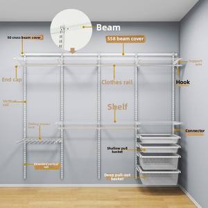 Muebles Modernos para el Hogar, Armario Abierto, Perchero de Pared, Materiales para Bricolaje, Estructura Metálica para Armario Empotrado en la Pared - Product Image 1