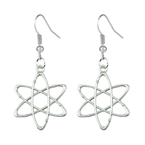 Boucles d'oreilles pendantes en argent creux en forme d'atome <span class=keywords><strong>et</strong></span> de molécule, symboles chimiques scientifiques, bijoux minimalistes pour femmes, cadeau - Product Image 5