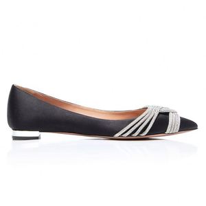 รองเท้าบัลเล่ต์แบบสวมปลายแหลมสีดำผ้าซาตินประดับคริสตัลวิบวับ น้ำหนักเบา สำหรับผู้หญิง ฤดูร้อน/ฤดูใบไม้ร่วง 2025 - Product Image 2