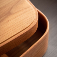 Boîte de rangement carrée minimaliste en bois de noyer noir massif, fabriquée à la main, écologique, avec couvercle, organisateur de bureau pour collations, thé, salon