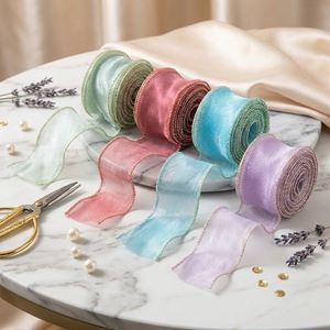 Ruban en gaze à bordure dorée de 4 cm, nœud en forme de queue de poisson, semi-fini, maille, pour bijoux DIY, accessoires vestimentaires, vente en gros - Product Image 1