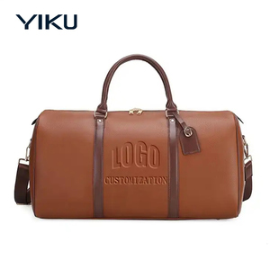 Sac de sport YIKU en cuir PU imperméable pour hommes, grande capacité, sac de voyage à fermeture éclair, logo personnalisable, style tendance, OEM ODM - Product Image 1