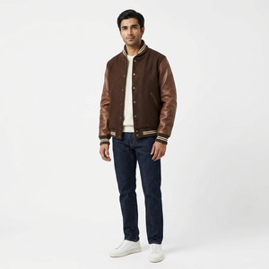 Chaqueta Bomber Varsity Personalizada para Hombre, con Cuello Alto, Logotipo Bordado en la Parte Delantera, Relleno 100% Algodón - Product Image 1