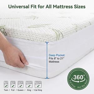 Protecteur de matelas en bambou jacquard AOSEN, ultra doux, 100% imperméable, housses de matelas, fabricant certifié OEKO-TEX - Product Image 1