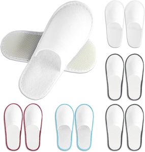 Pantuflas de Spa, Pantuflas Desechables de Terciopelo de Algodón con Punta Cerrada para Adultos, para Hotel, Hogar, Uso de Invitados - Product Image 3