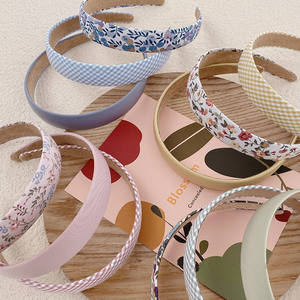 Bandeau de cheveux en tissu à carreaux, motif floral, Simple, sortie, Version coréenne, bandeau de tête, <span class=keywords><strong>lavage</strong></span> du visage, <span class=keywords><strong>carte</strong></span> de cheveux, 2022 - Product Image 1