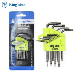 Kingsdun 8 in 1 DIY Small Arm Chrome Vanadium Torx Star Key Wrench Set Repair Tool Kit Household Repairs Kits