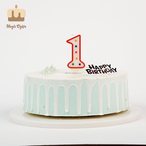 Bougie de gâteau numéro un rose et bleue pour <span class=keywords><strong>mon</strong></span> <span class=keywords><strong>premier</strong></span> <span class=keywords><strong>anniversaire</strong></span>, pour garçons et filles - Fait main pour Diwali et Halloween - Product Image 4