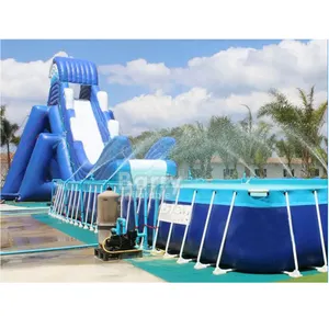 Tragbarer aufblasbarer PVC-Pool mit rechteckigem Metallrahmen